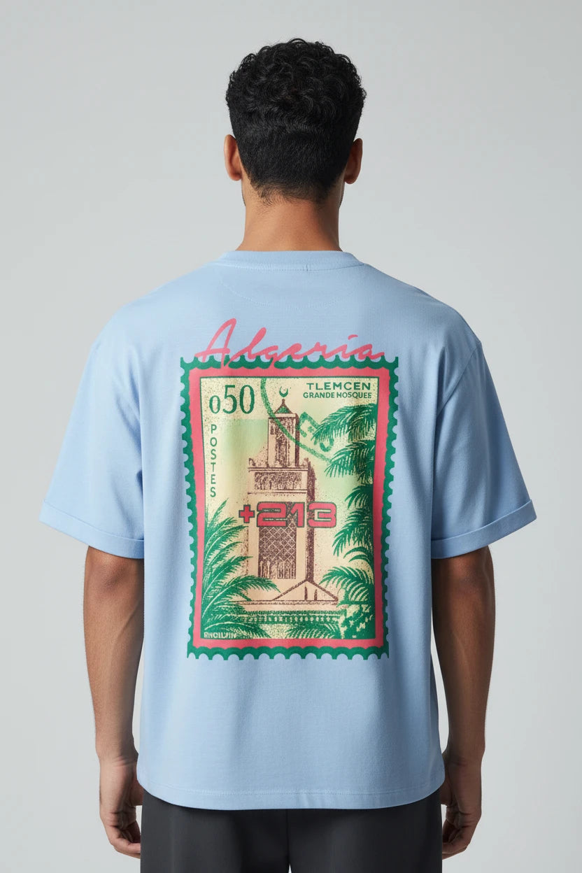 T-shirt homme Algeria 213 timbre vintage