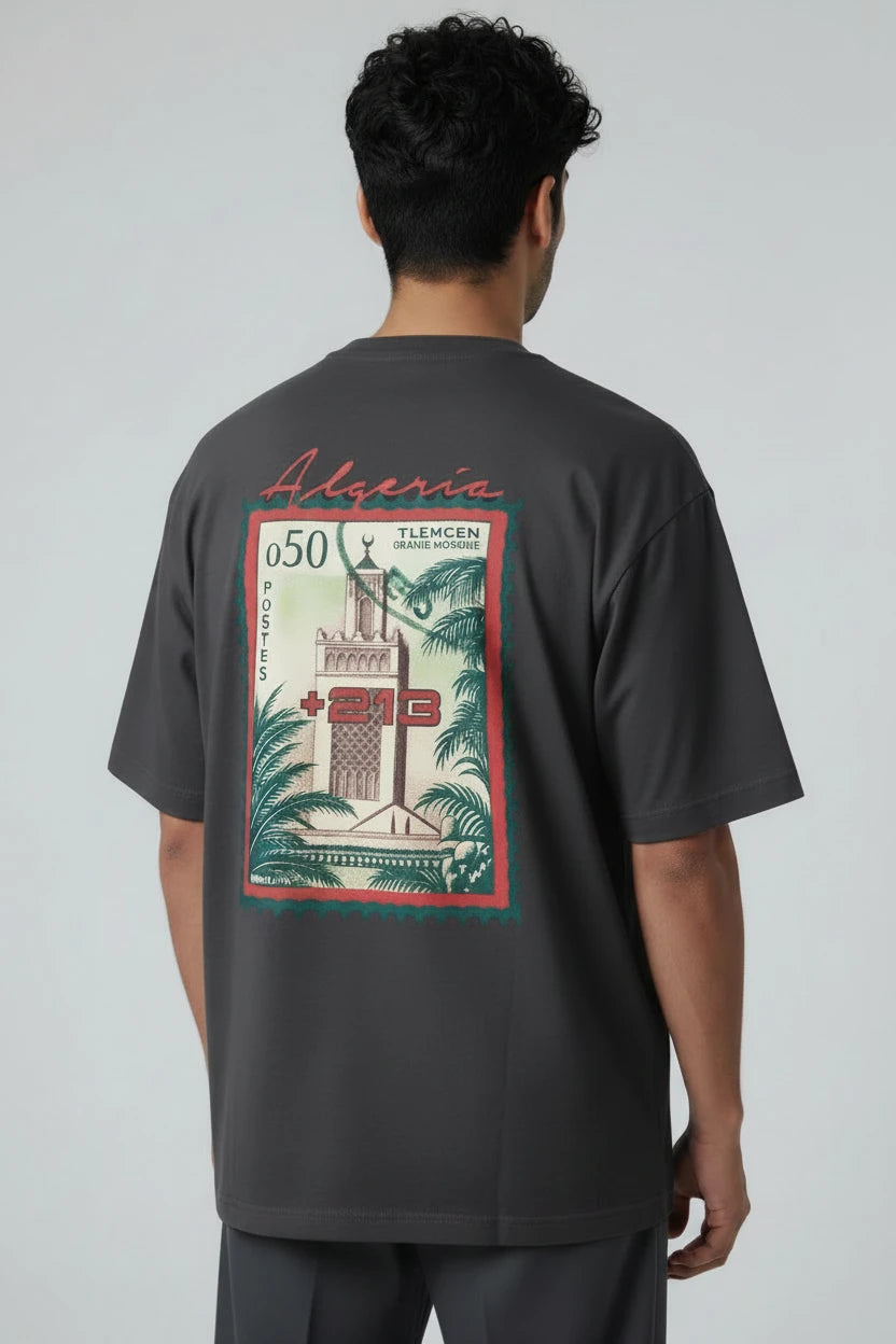 T-shirt homme Algeria 213 timbre vintage