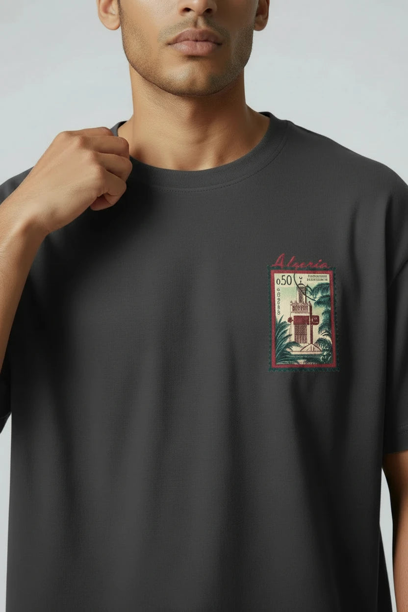 T-shirt homme Algeria 213 timbre vintage