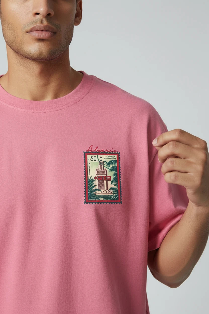 T-shirt homme Algeria 213 timbre vintage