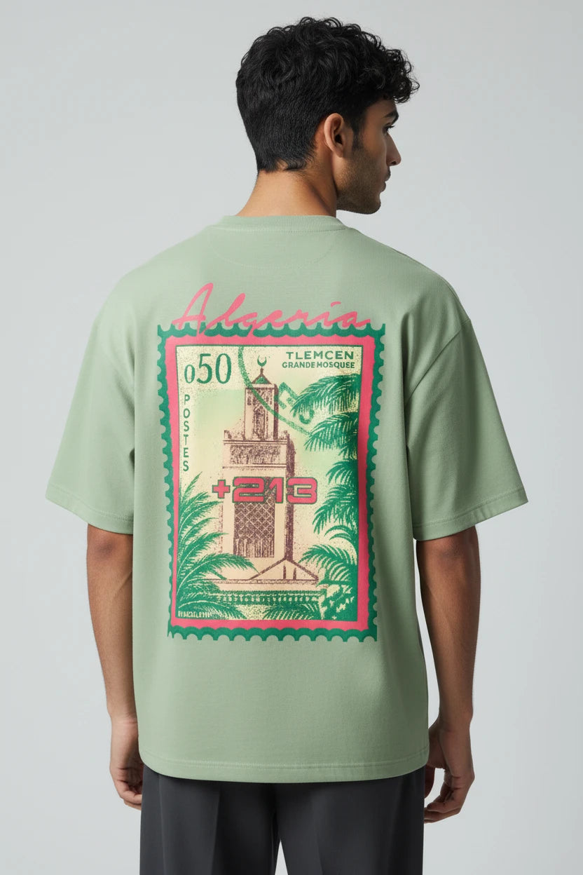 T-shirt homme Algeria 213 timbre vintage