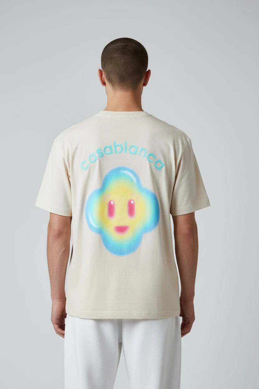 T-shirt homme Casablanca logo pastel streetwear