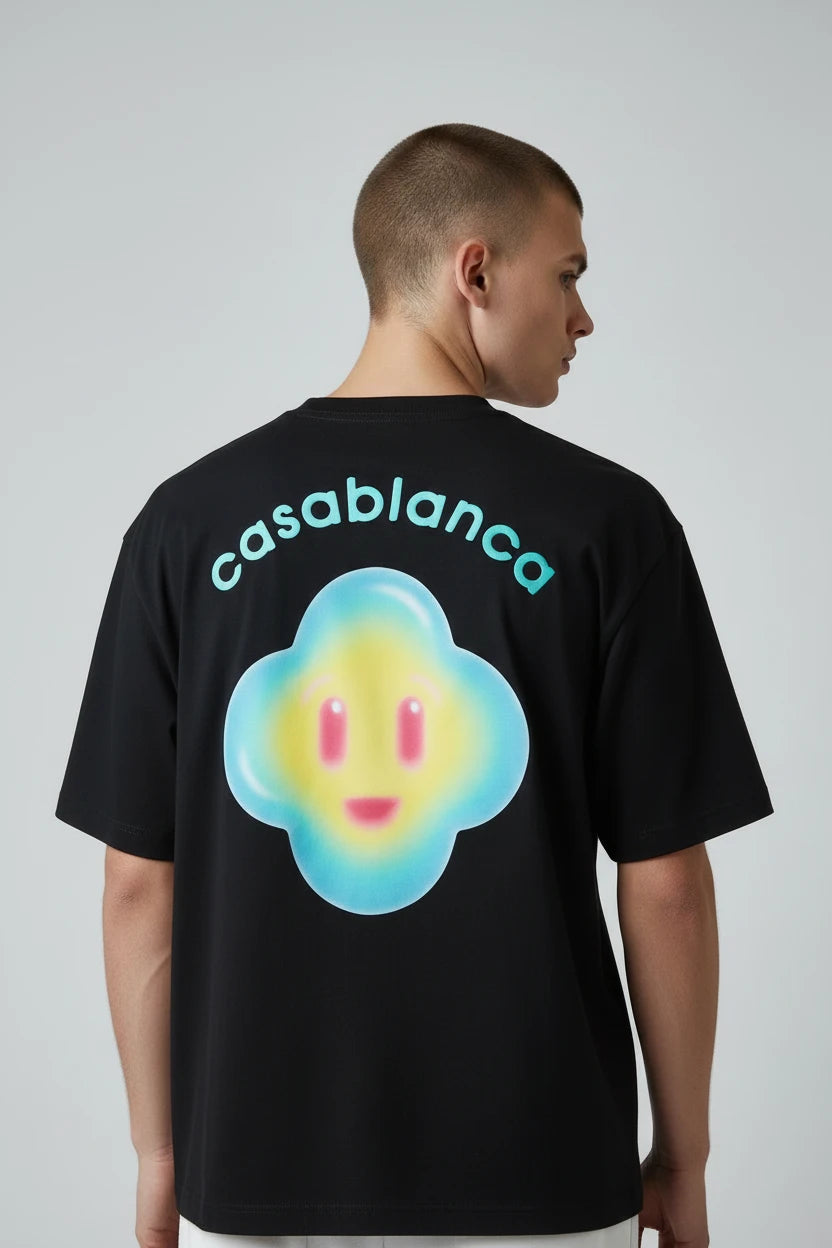 T-shirt homme Casablanca logo pastel streetwear