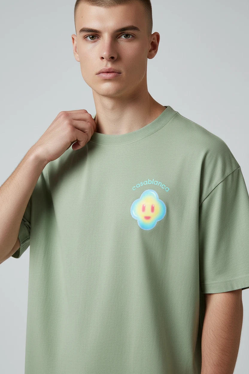 T-shirt homme Casablanca logo pastel streetwear