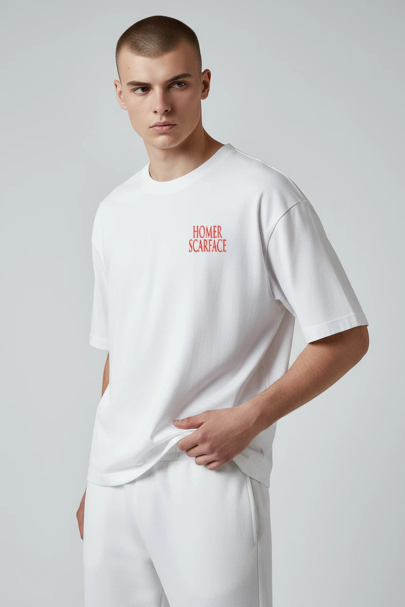 T-shirt homme Homer Scarface imprimé cartoon