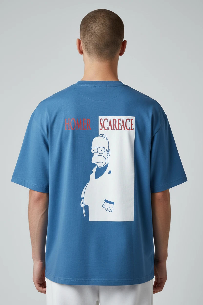 T-shirt homme Homer Scarface imprimé cartoon