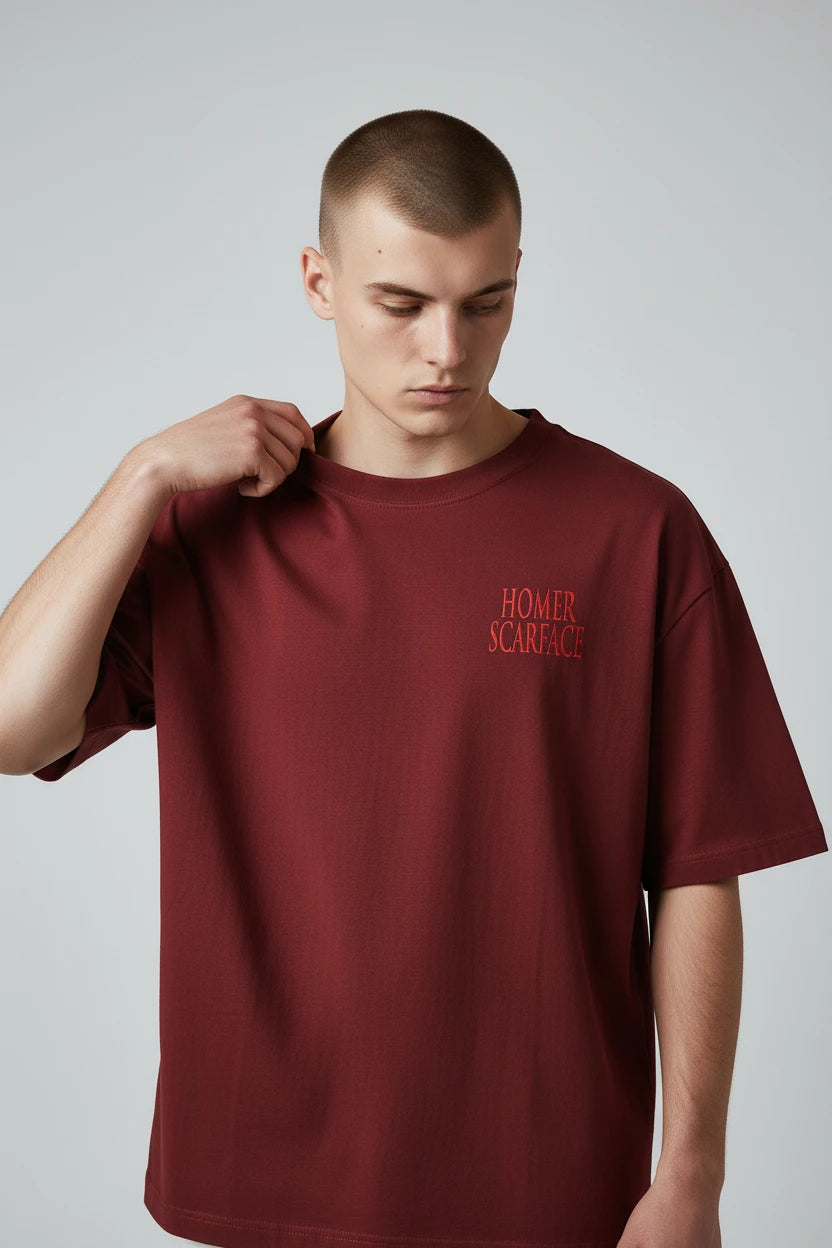 T-shirt homme Homer Scarface imprimé cartoon