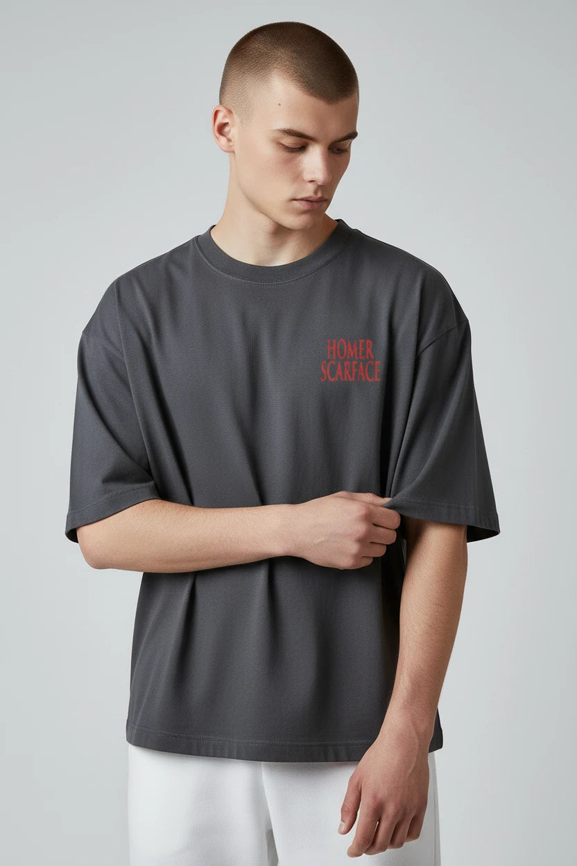 T-shirt homme Homer Scarface imprimé cartoon