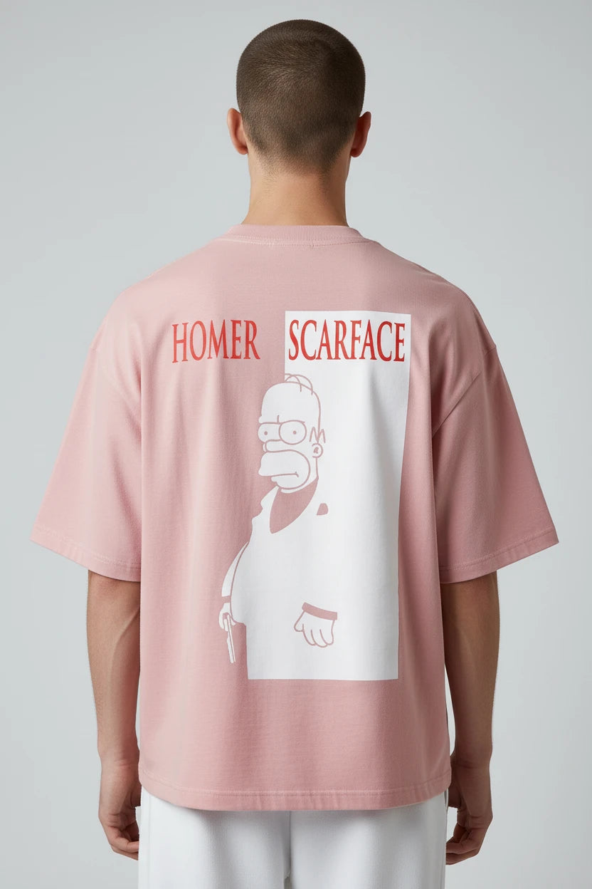T-shirt homme Homer Scarface imprimé cartoon