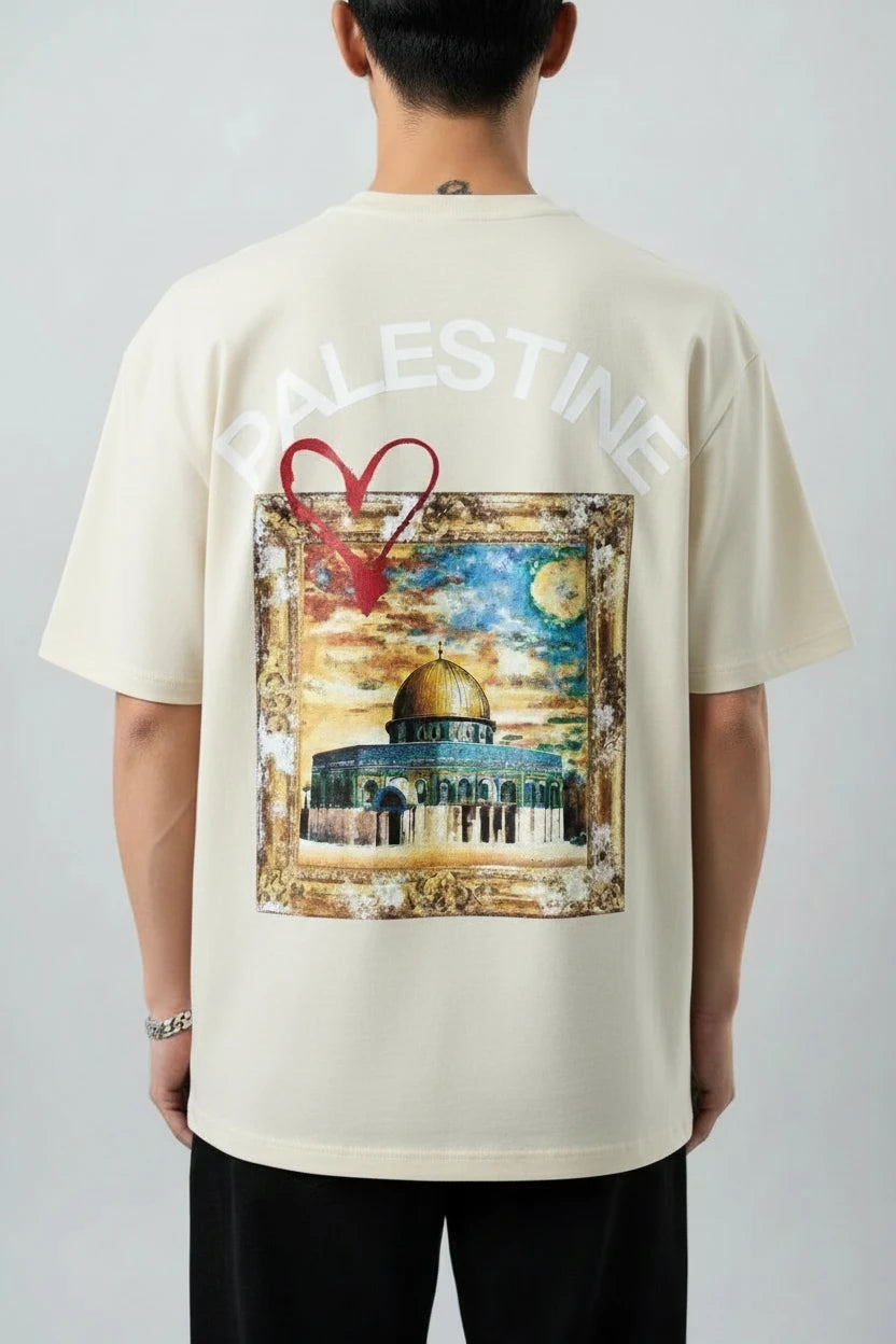 T-shirt homme Palestine imprimé mosquée
