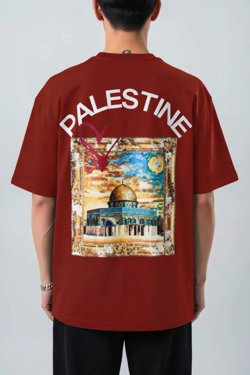T-shirt homme Palestine imprimé mosquée