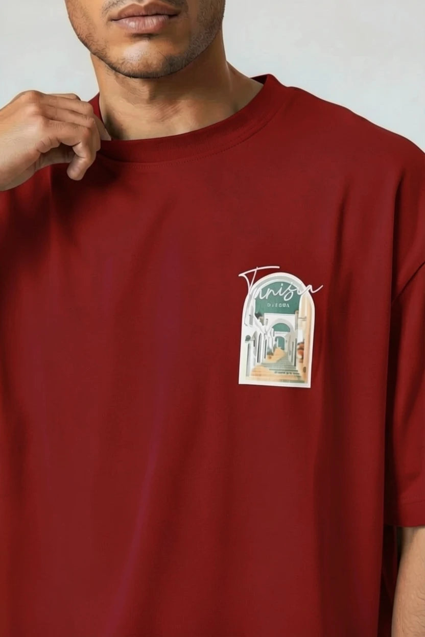 T-shirt homme Tunisie Djerba imprimé médina