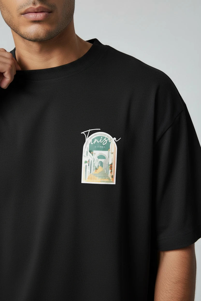 T-shirt homme Tunisie Djerba imprimé médina