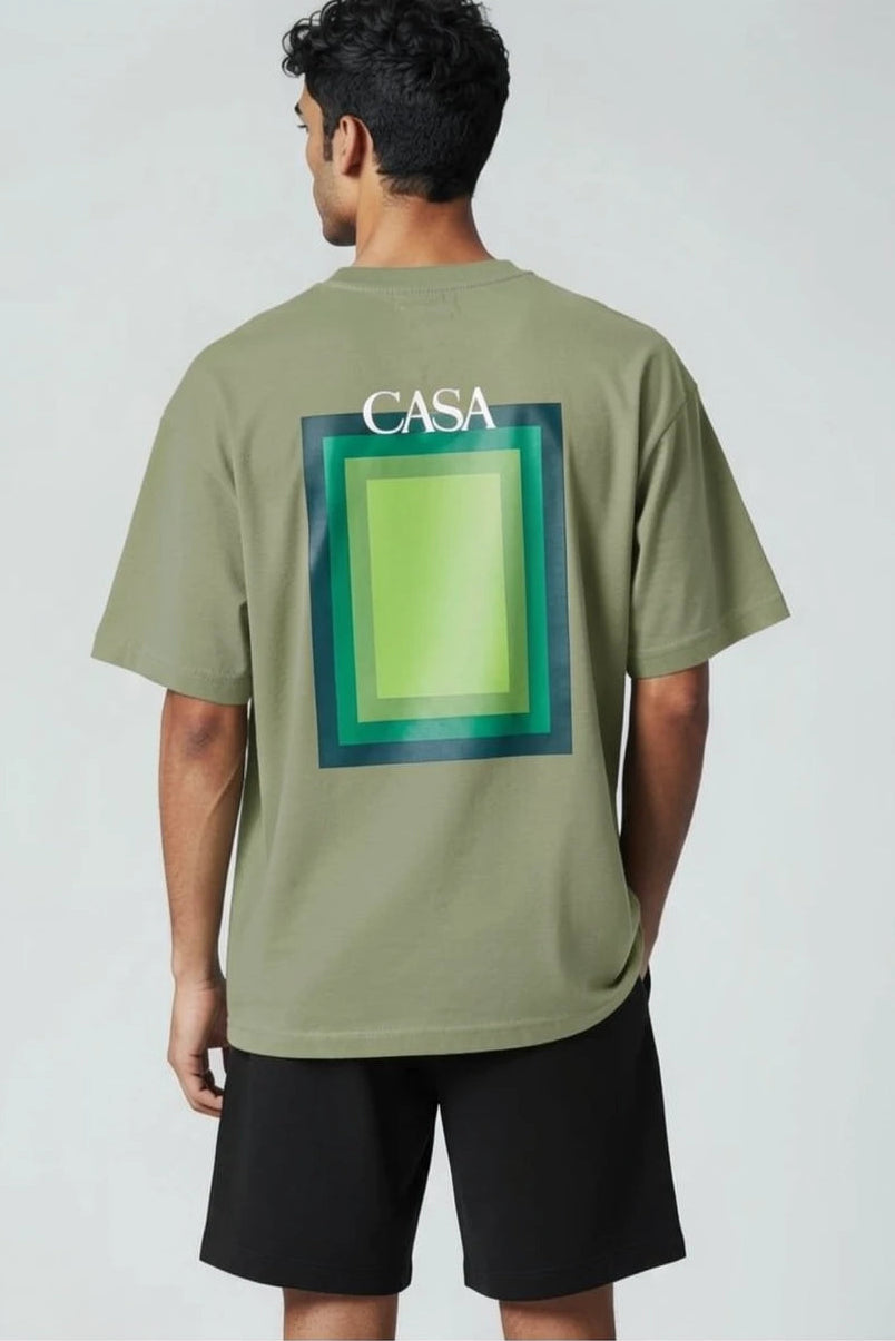 T-Shirt Graphique Casa – Édition Carré Vert