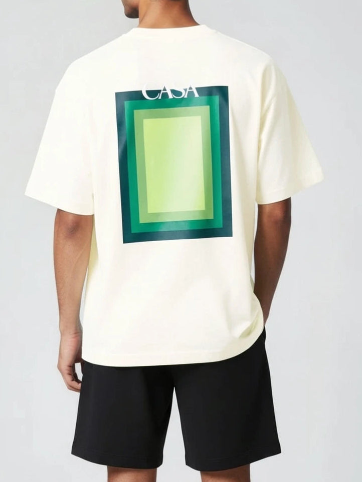T-Shirt Graphique Casa – Édition Carré Vert