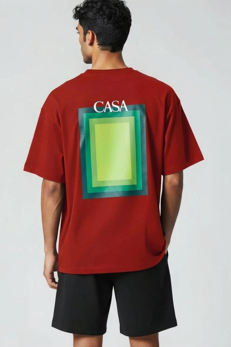 T-Shirt Graphique Casa – Édition Carré Vert