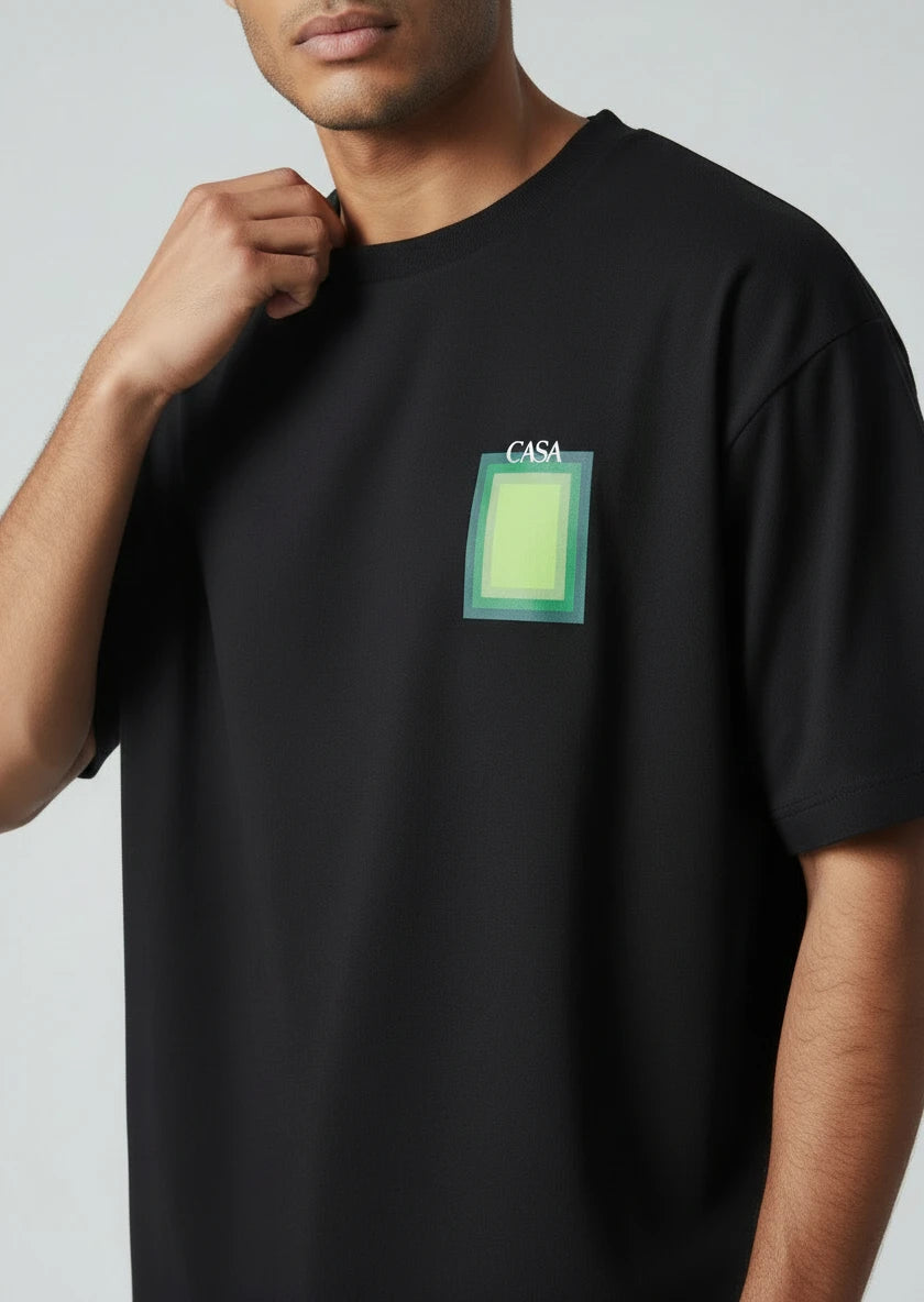 T-Shirt Graphique Casa – Édition Carré Vert