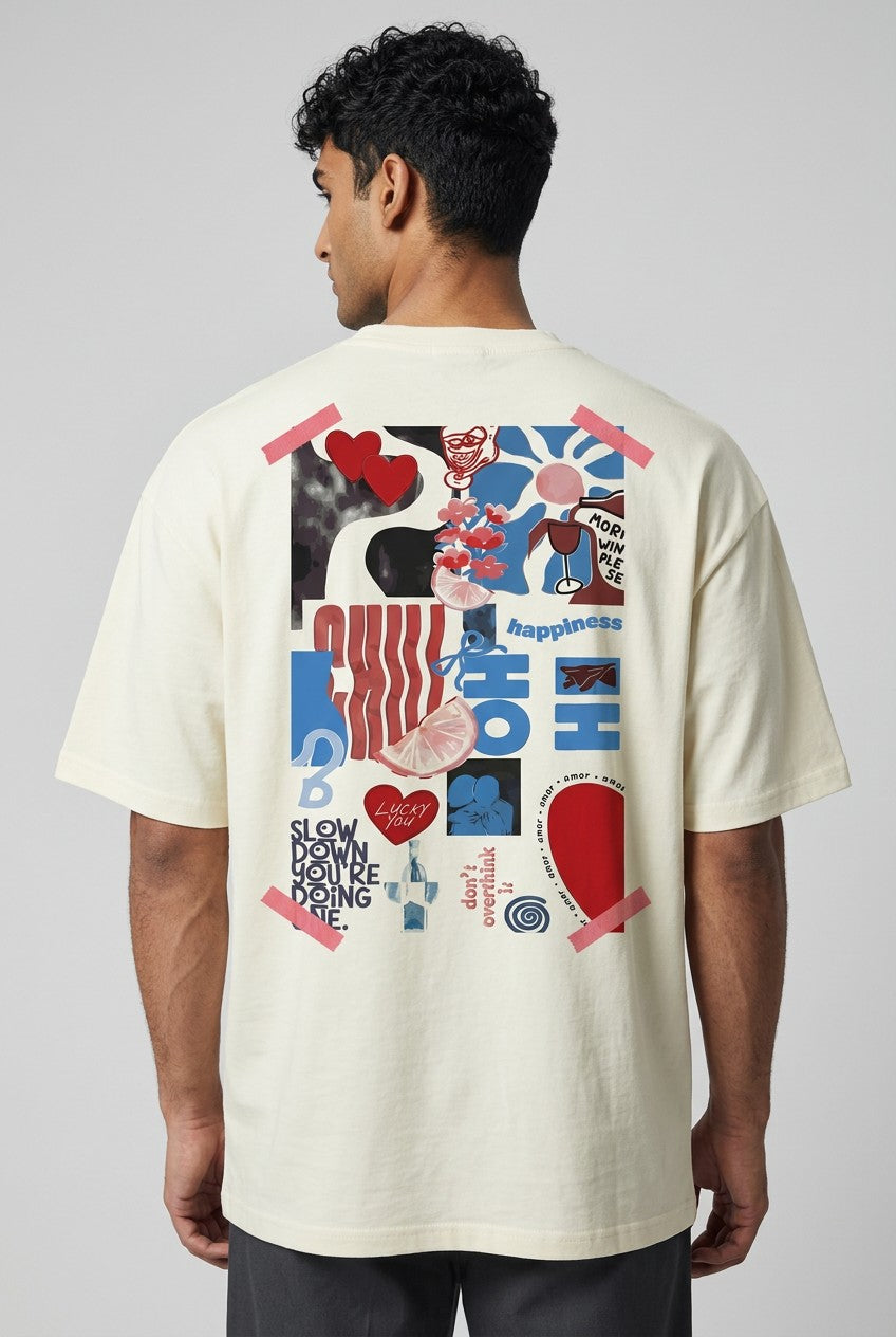 T-shirt Homme semi oversize "CHILL & Happiness"