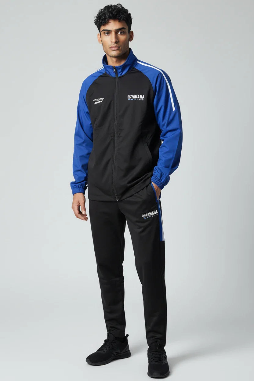 Ensemble survêtements Yamaha Premium Line – Noir et Bleu avec détails fluorescents