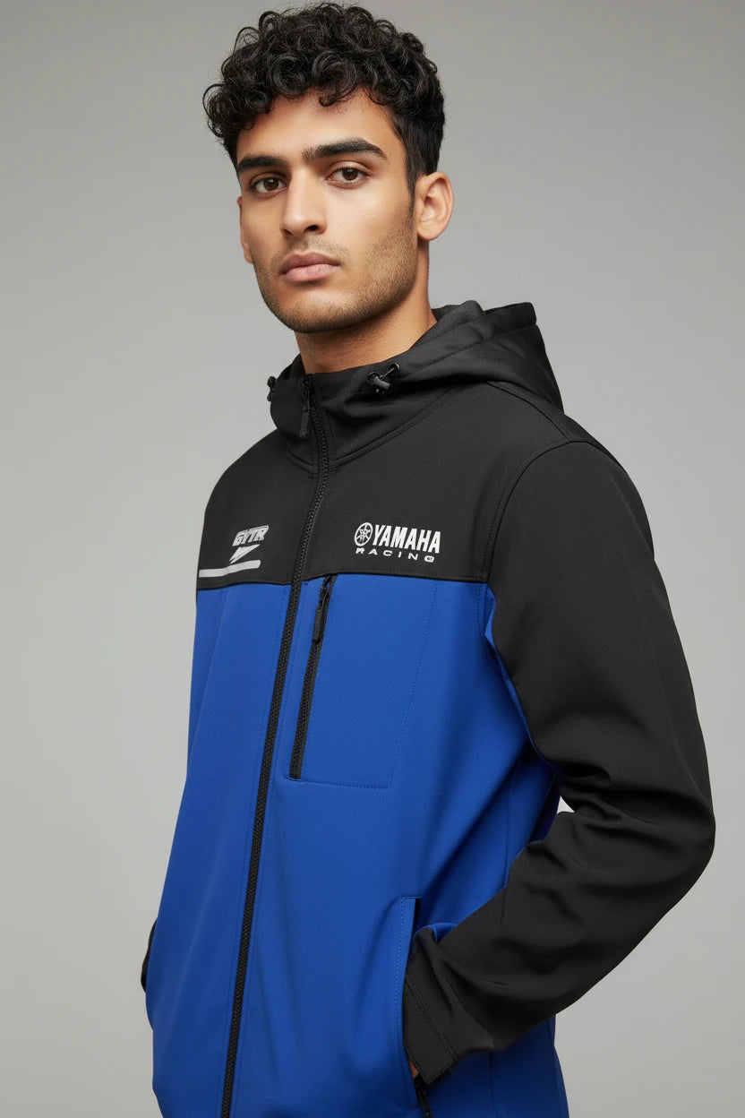 Veste Yamaha Racing - Noir & Bleu roy avec poche zippée frontale