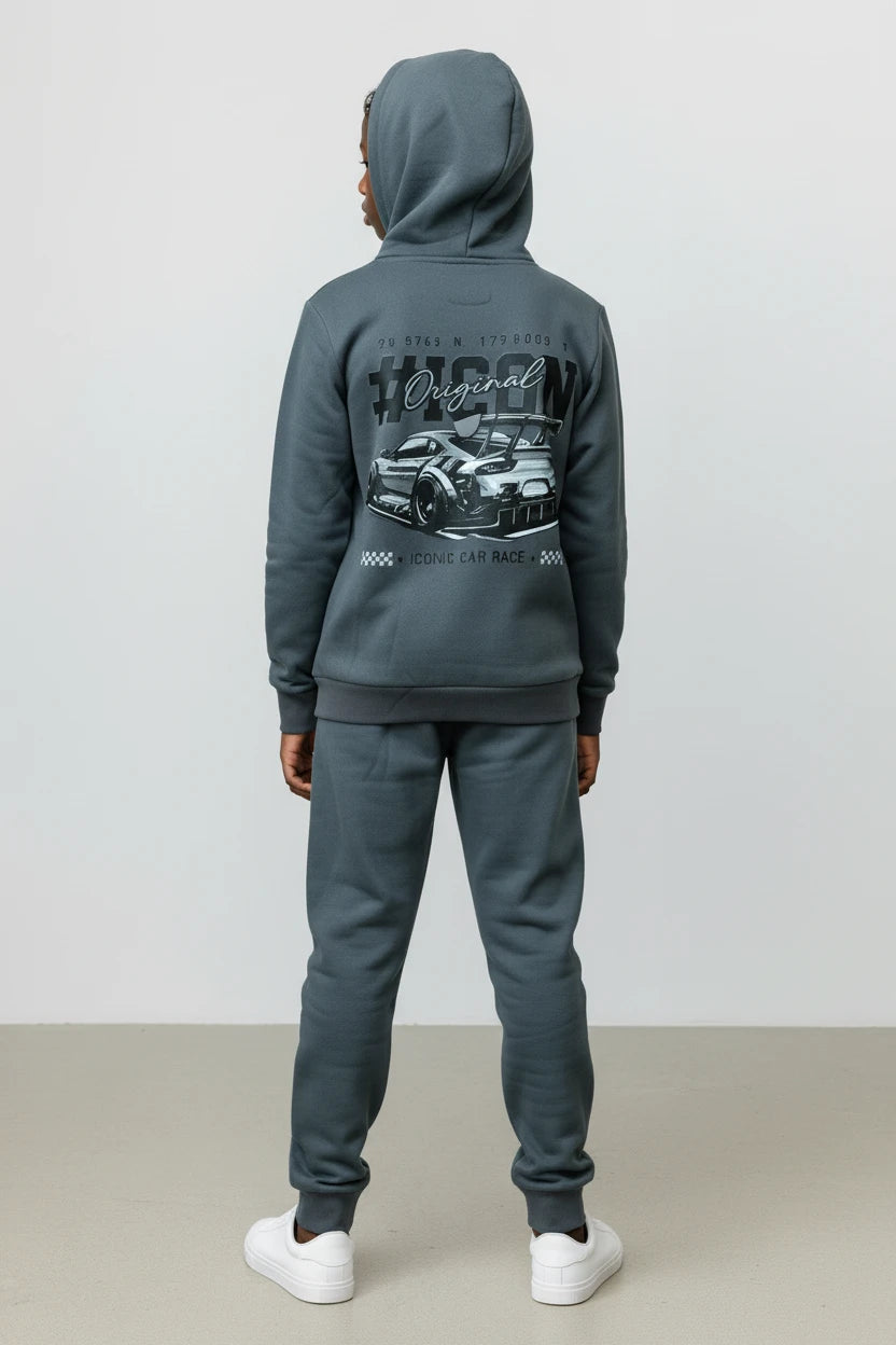 Ensemble Streetwear Iconic Car Race – Gris Anthracite