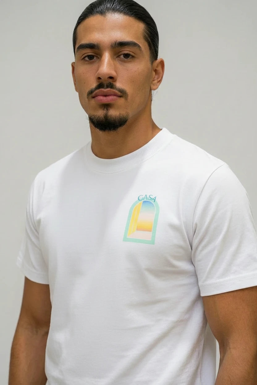 T-Shirt Graphique Casa semi oversize – porte turquoise