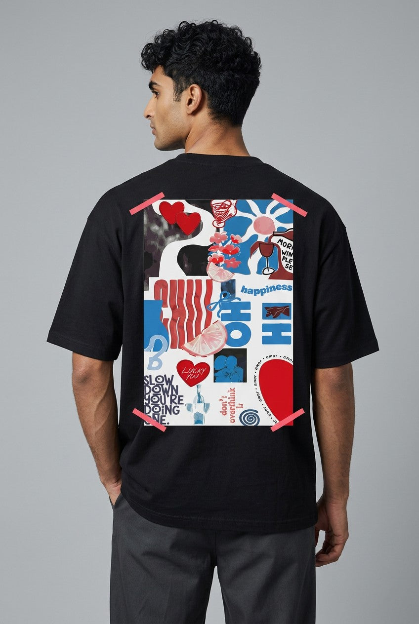 T-shirt Homme semi oversize "CHILL & Happiness"