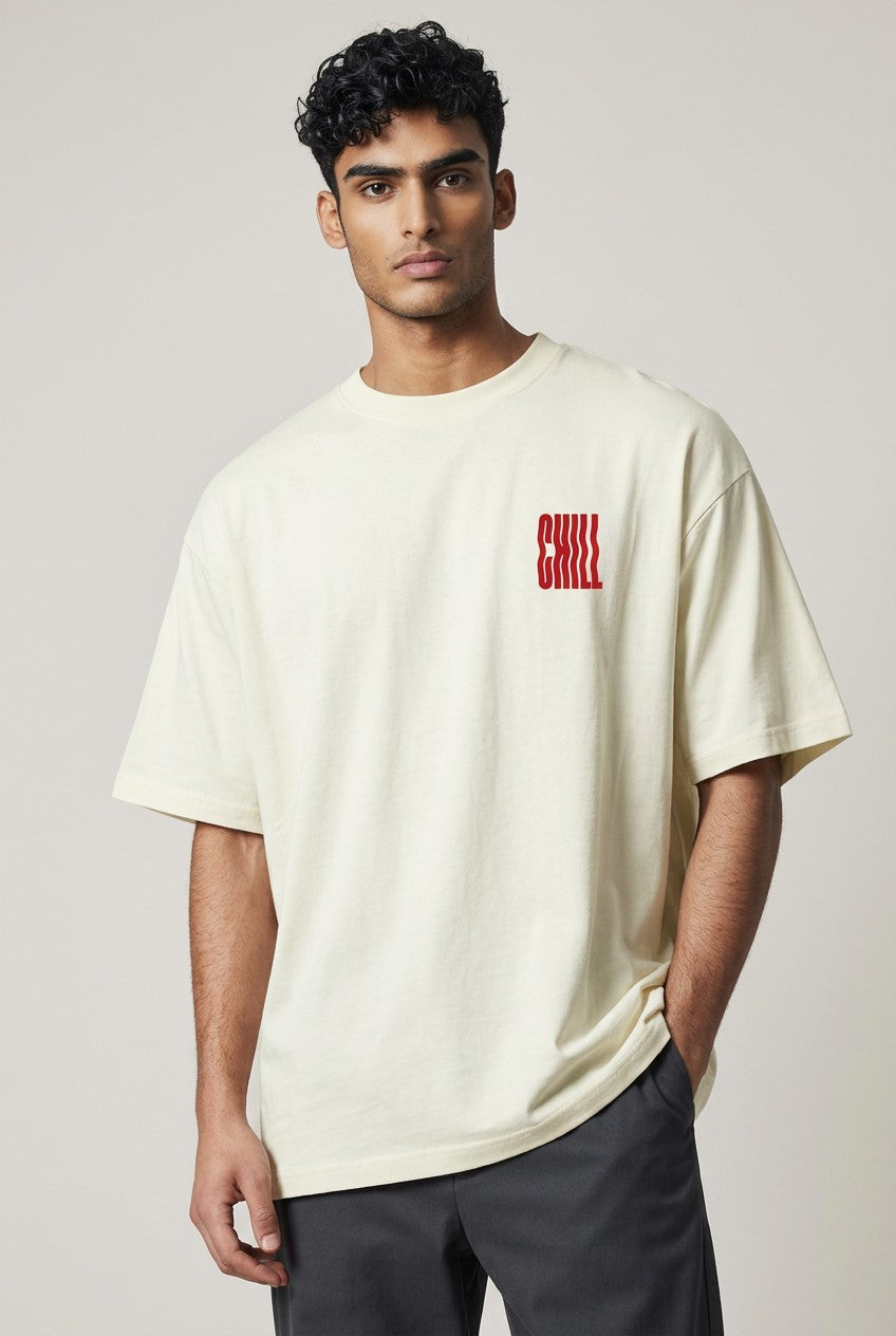 T-shirt Homme semi oversize "CHILL & Happiness"