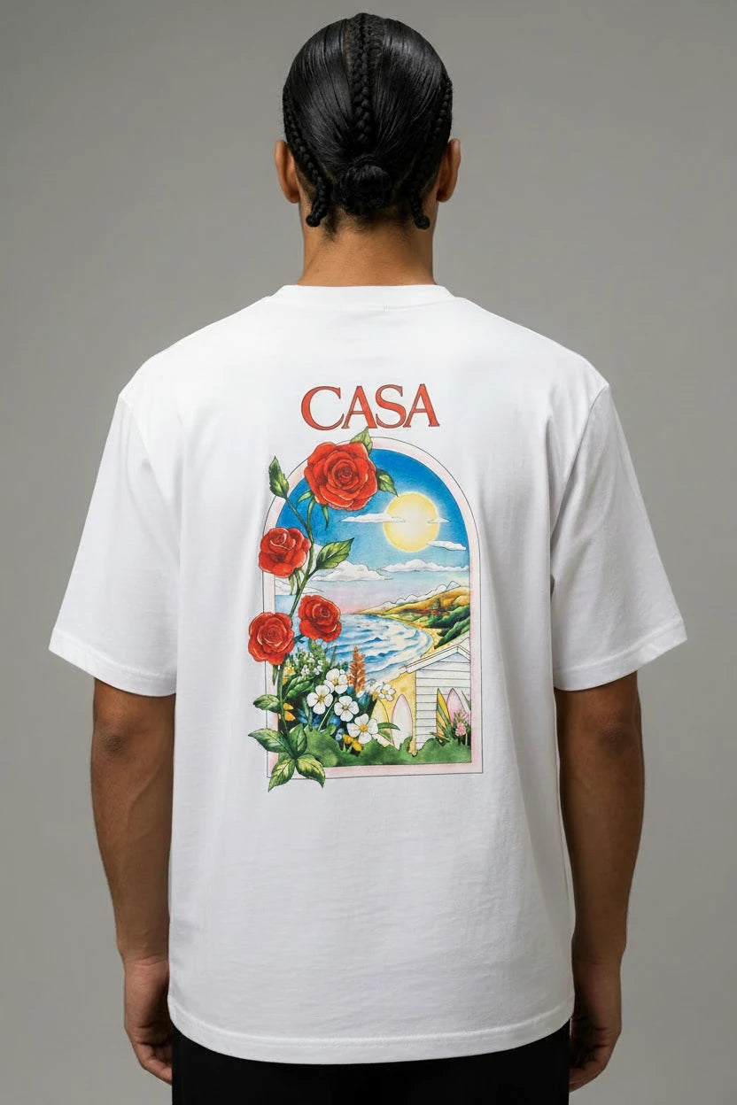 T-Shirt Graphique Casa semi oversize – "CASA / Red Roses"