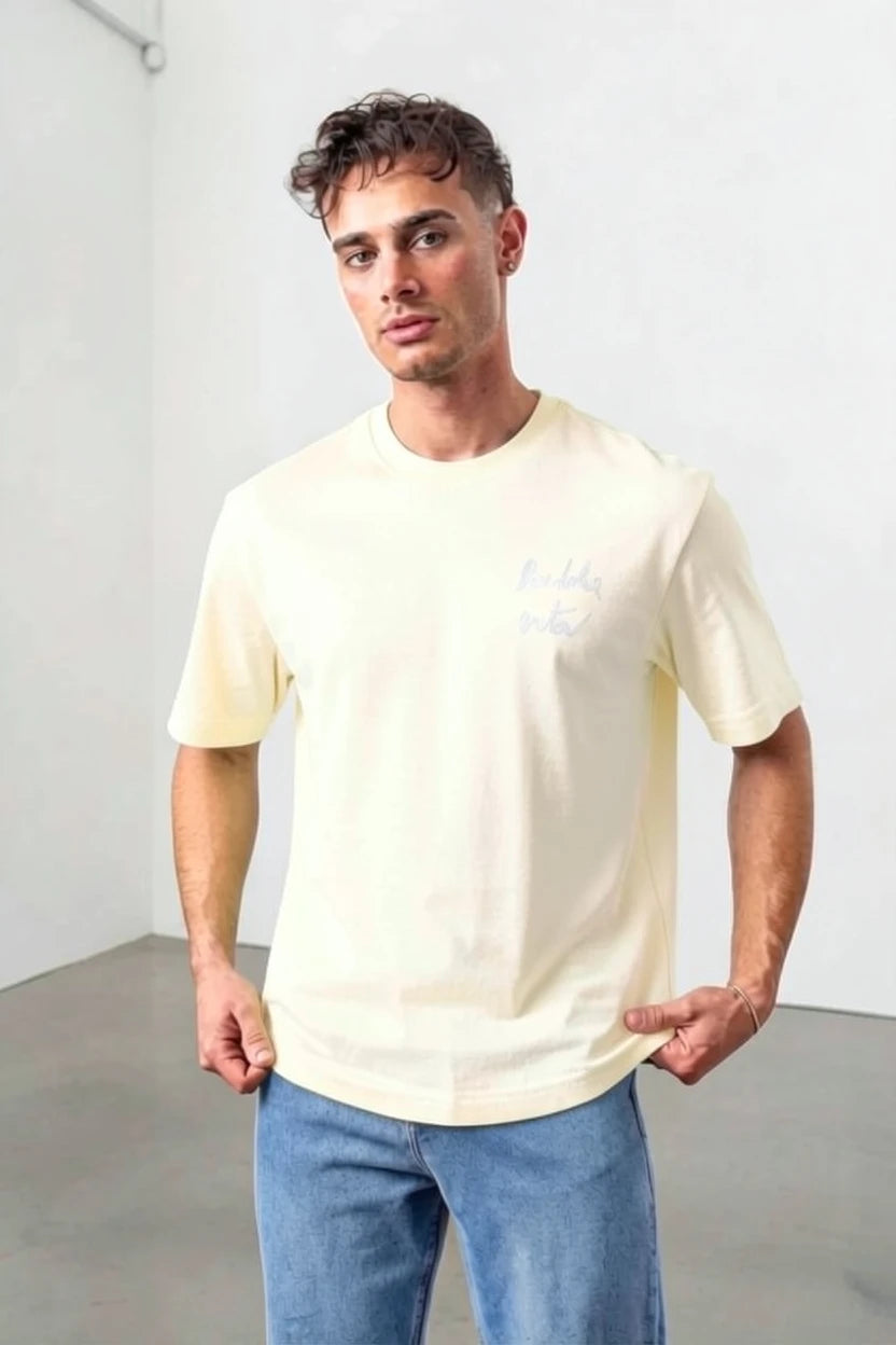T-Shirt semi oversize "La Dolce Vita" – Édition Signature Cursive