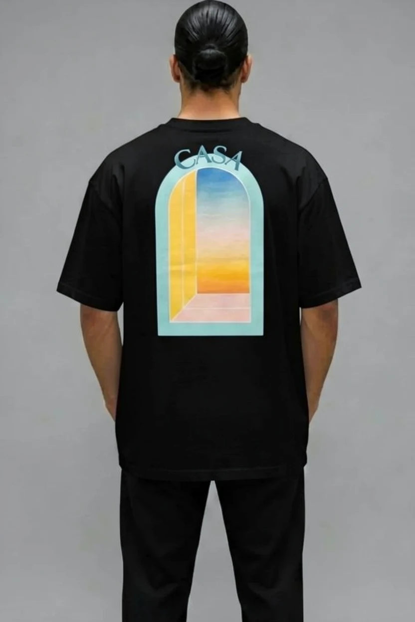 T-Shirt Graphique Casa semi oversize – porte turquoise