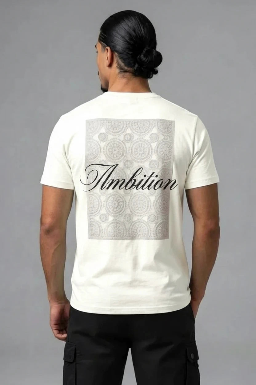 T-shirt semi oversize "Ambition" — Motifs Géométriques
