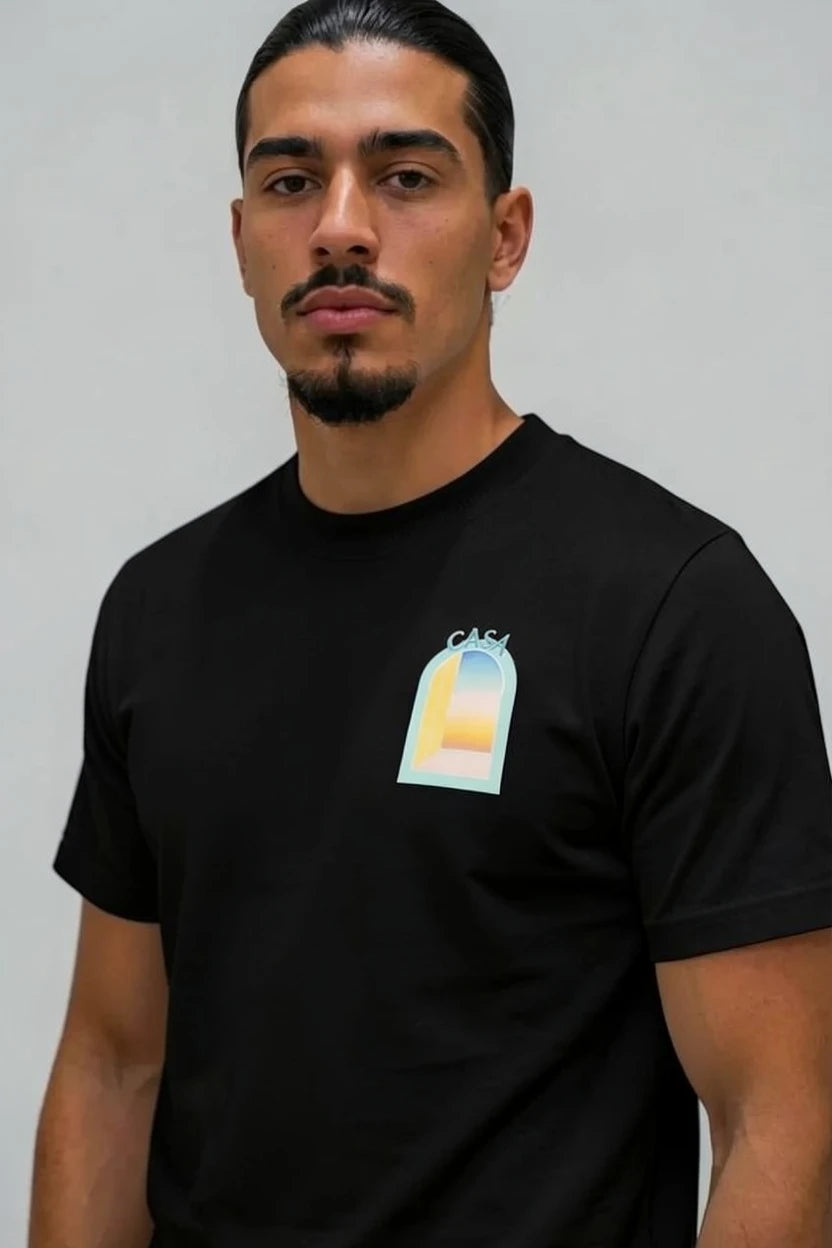 T-Shirt Graphique Casa semi oversize – porte turquoise