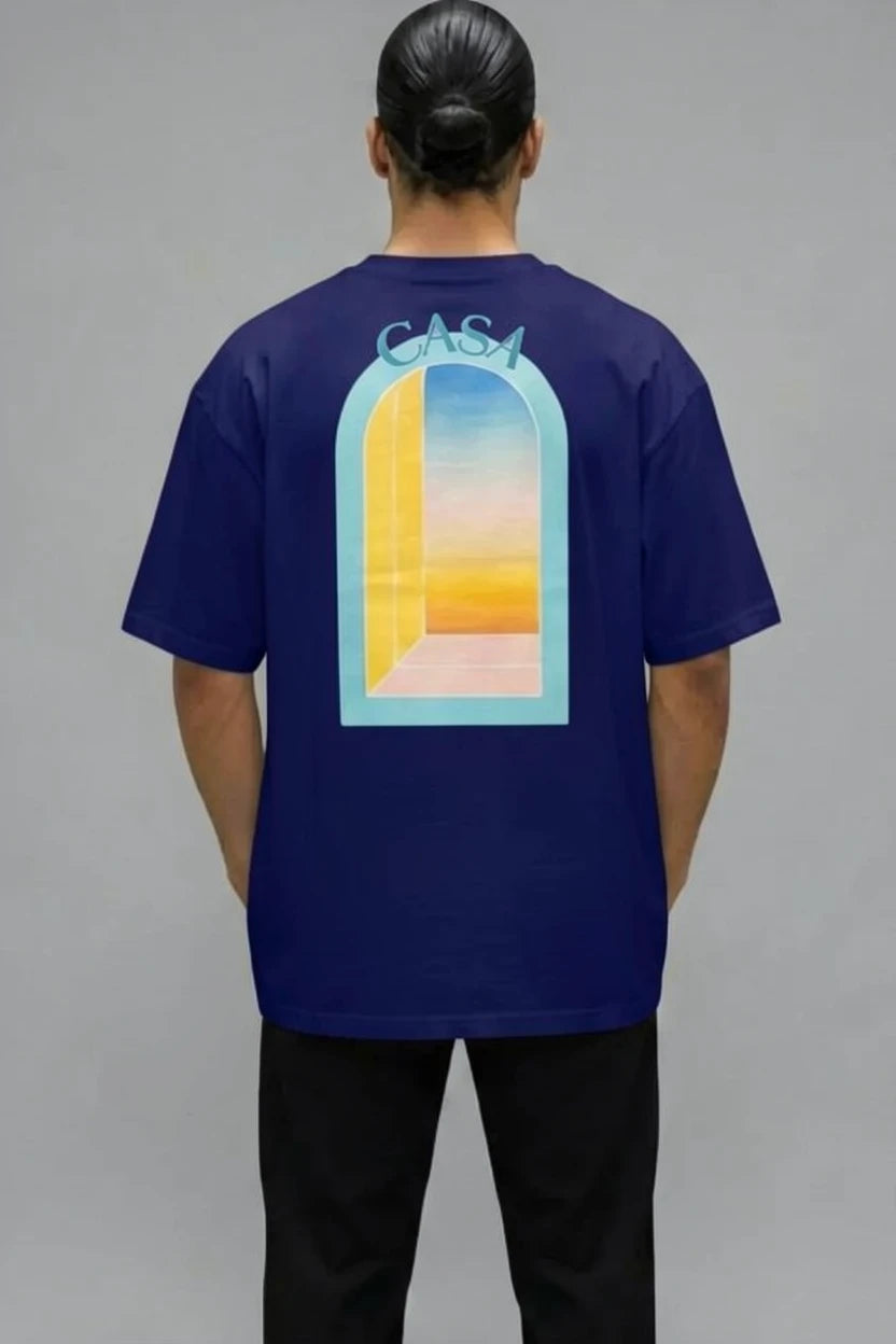 T-Shirt Graphique Casa semi oversize – porte turquoise