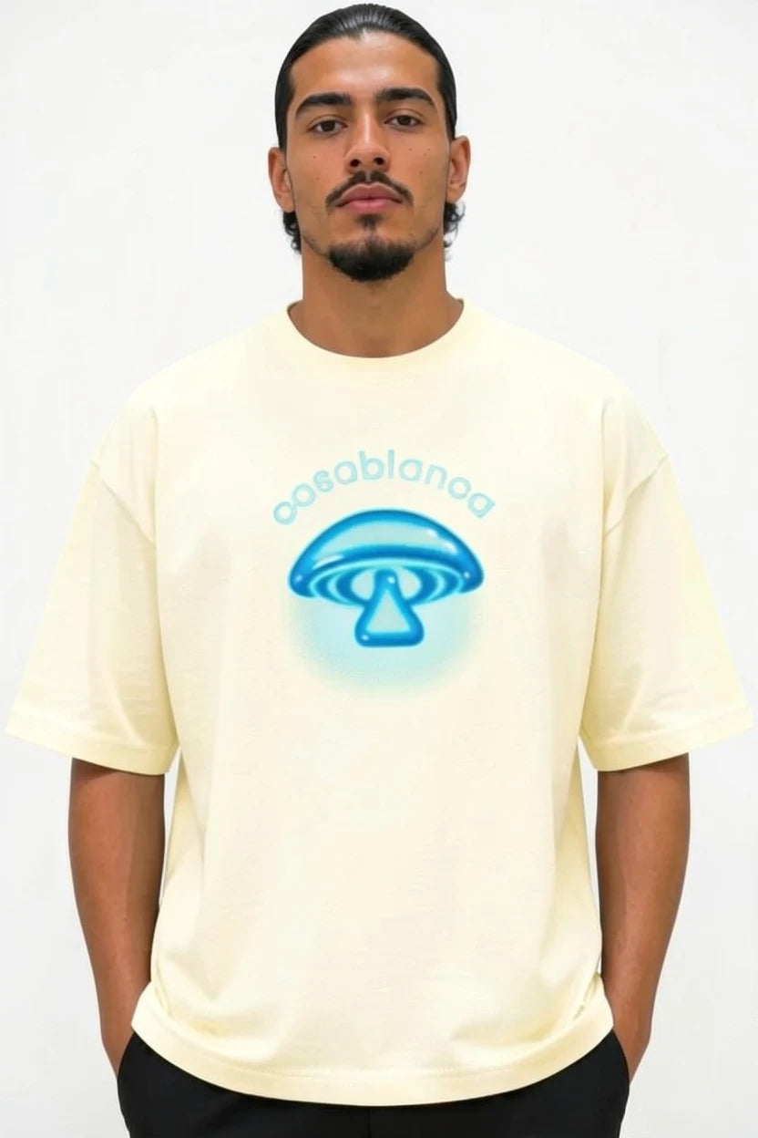T-shirt Semi Oversize — Casablanca Neon Mushroom
