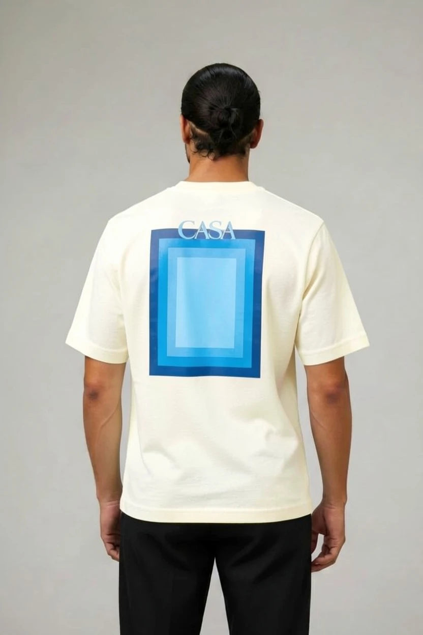 T-Shirt Graphique CASA – Édition Carré Bleu