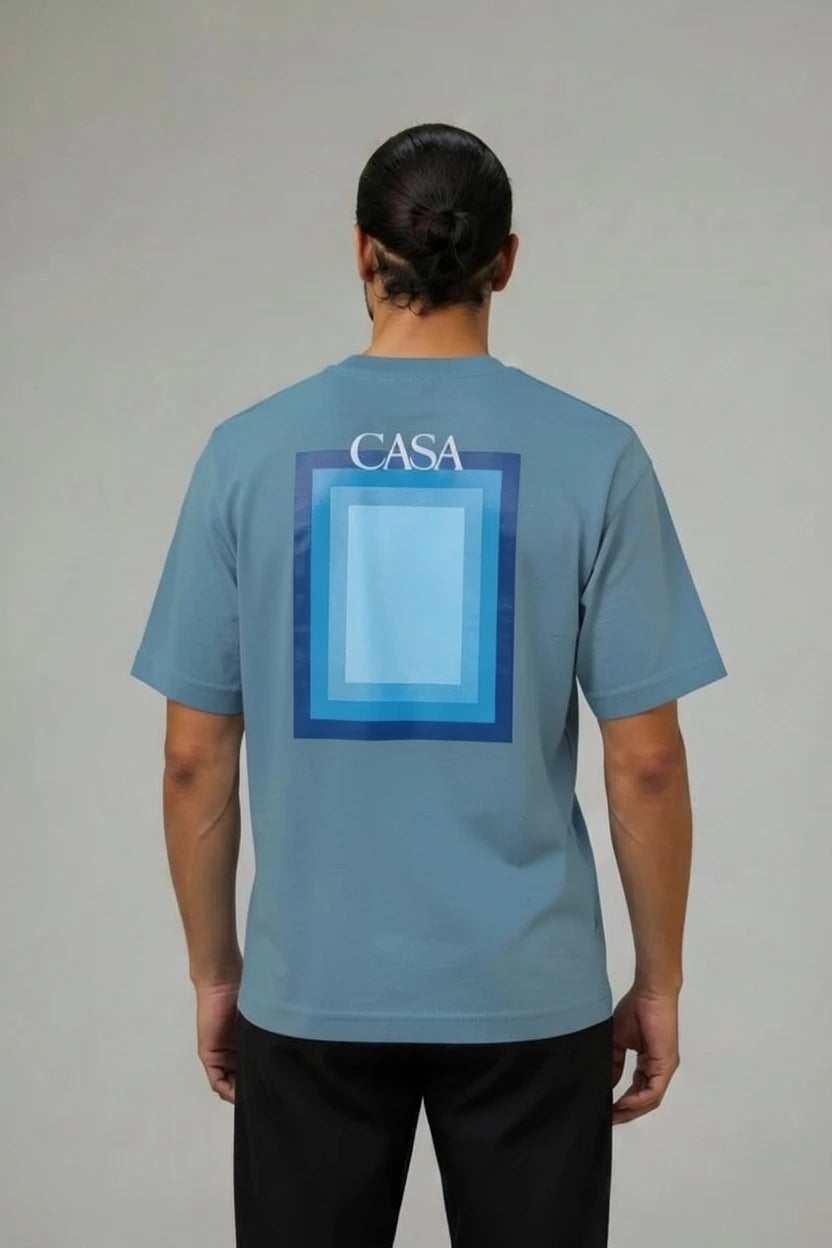 T-Shirt Graphique CASA – Édition Carré Bleu