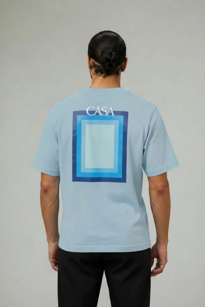 T-Shirt Graphique CASA – Édition Carré Bleu