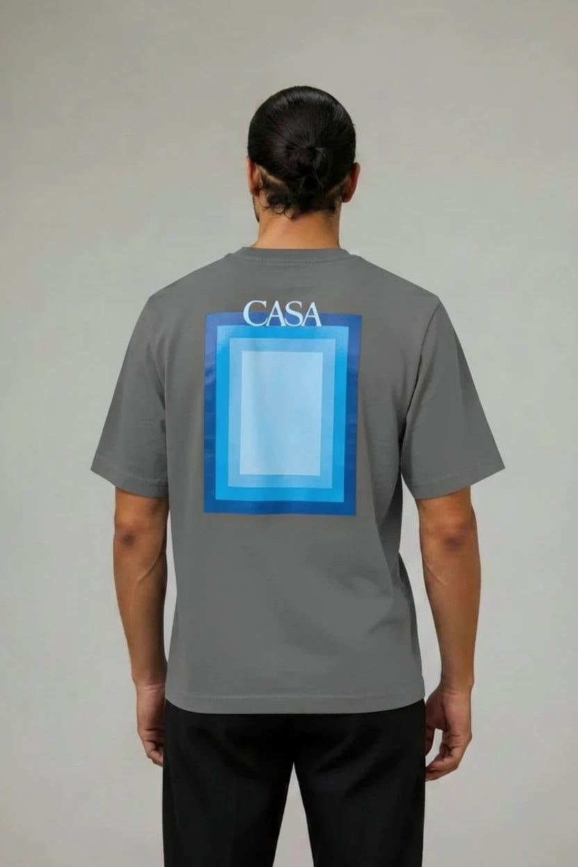 T-Shirt Graphique CASA – Édition Carré Bleu