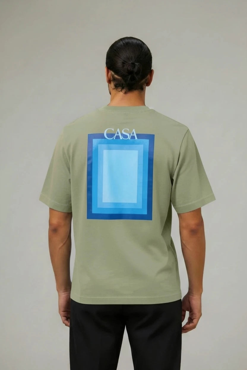 T-Shirt Graphique CASA – Édition Carré Bleu