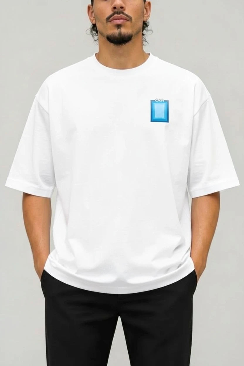 T-Shirt Graphique CASA – Édition Carré Bleu