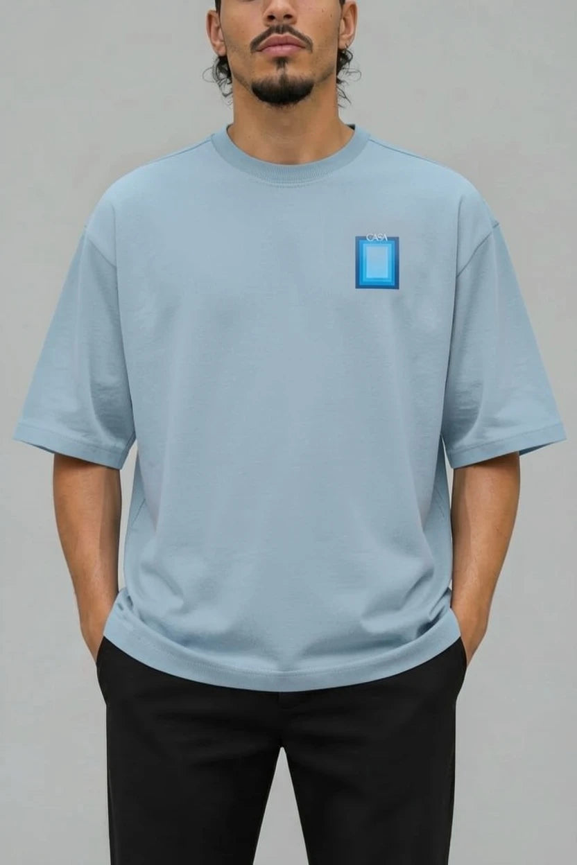T-Shirt Graphique CASA – Édition Carré Bleu