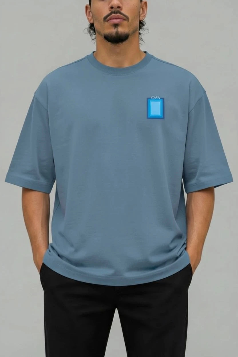 T-Shirt Graphique CASA – Édition Carré Bleu