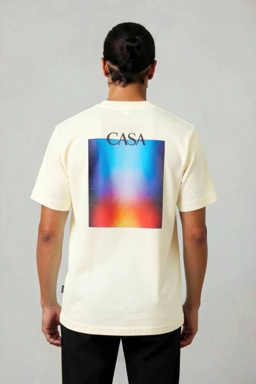 T-Shirt Graphique CASA – Édition Carré Dégradé Flamme