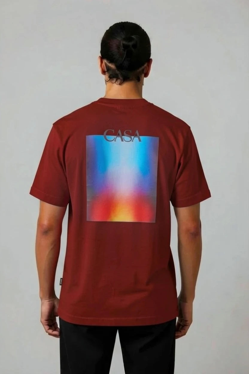 T-Shirt Graphique CASA – Édition Carré Dégradé Flamme