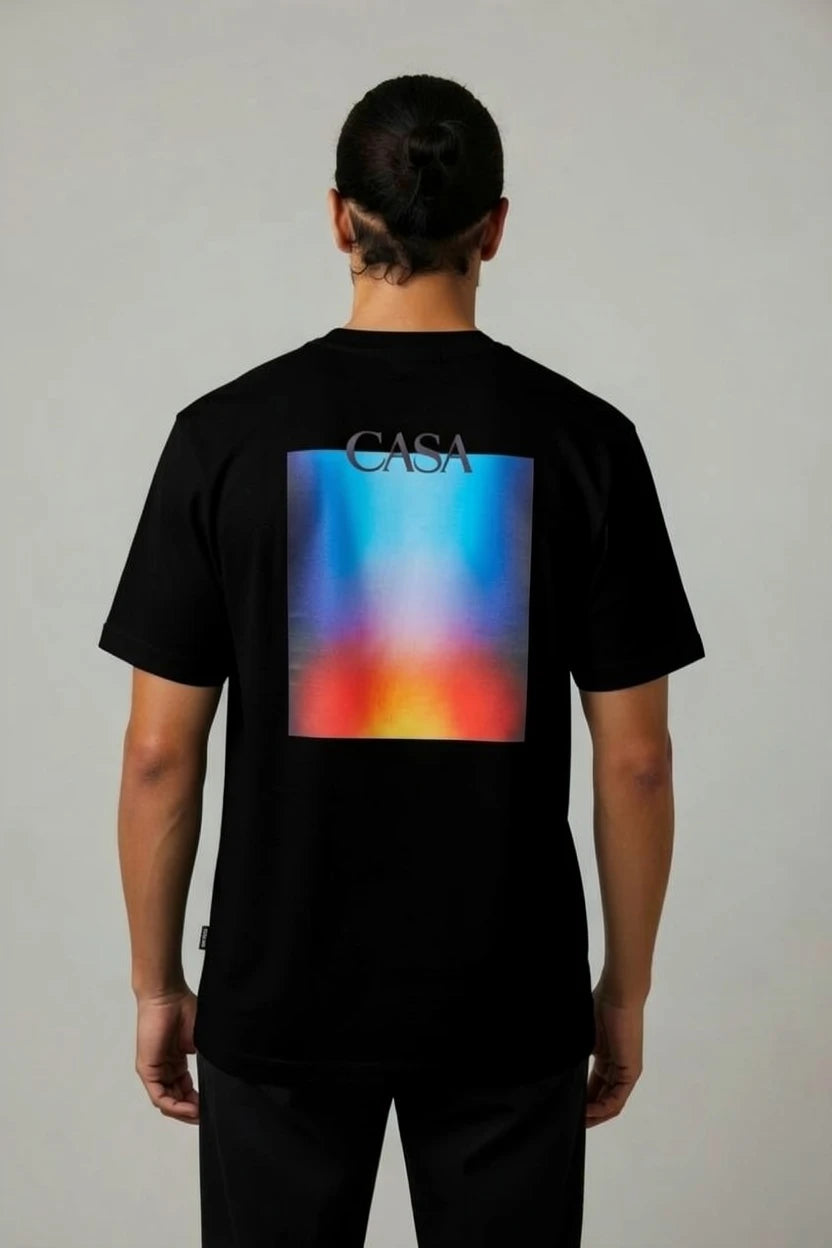 T-Shirt Graphique CASA – Édition Carré Dégradé Flamme