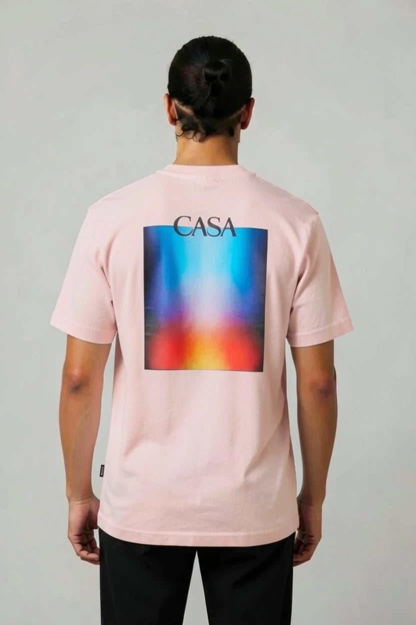 T-Shirt Graphique CASA – Édition Carré Dégradé Flamme