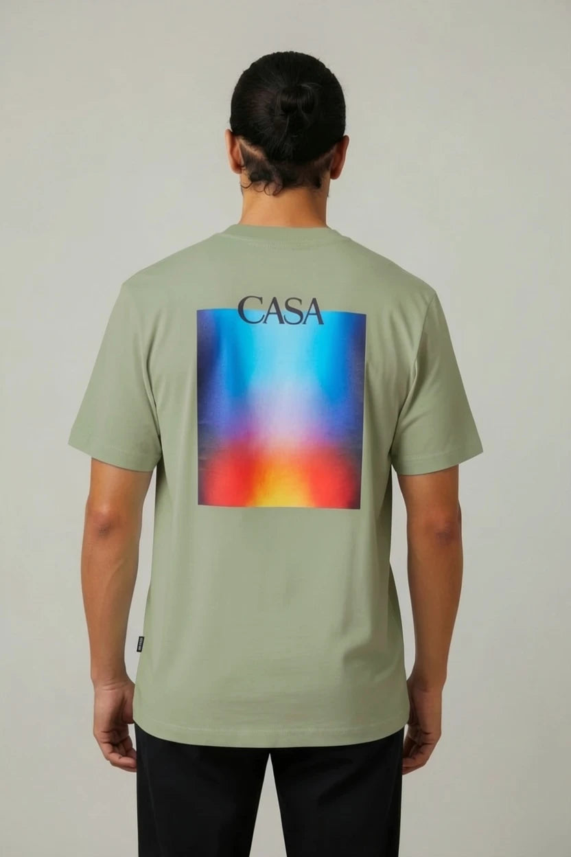 T-Shirt Graphique CASA – Édition Carré Dégradé Flamme