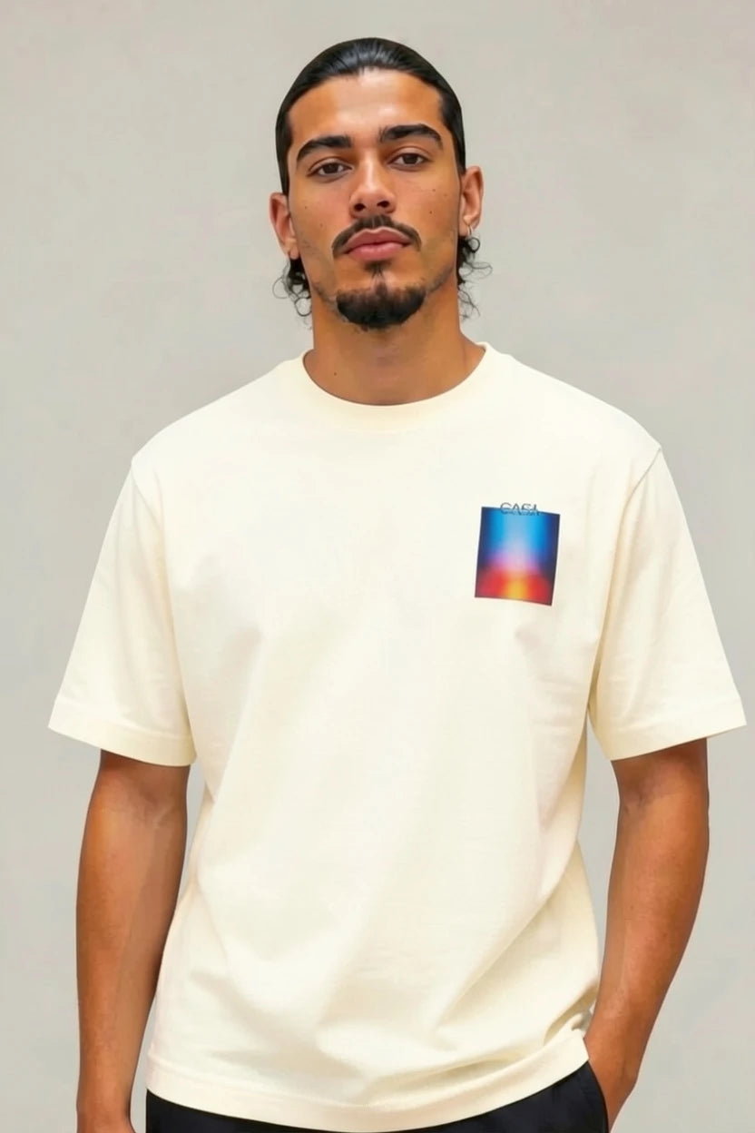 T-Shirt Graphique CASA – Édition Carré Dégradé Flamme