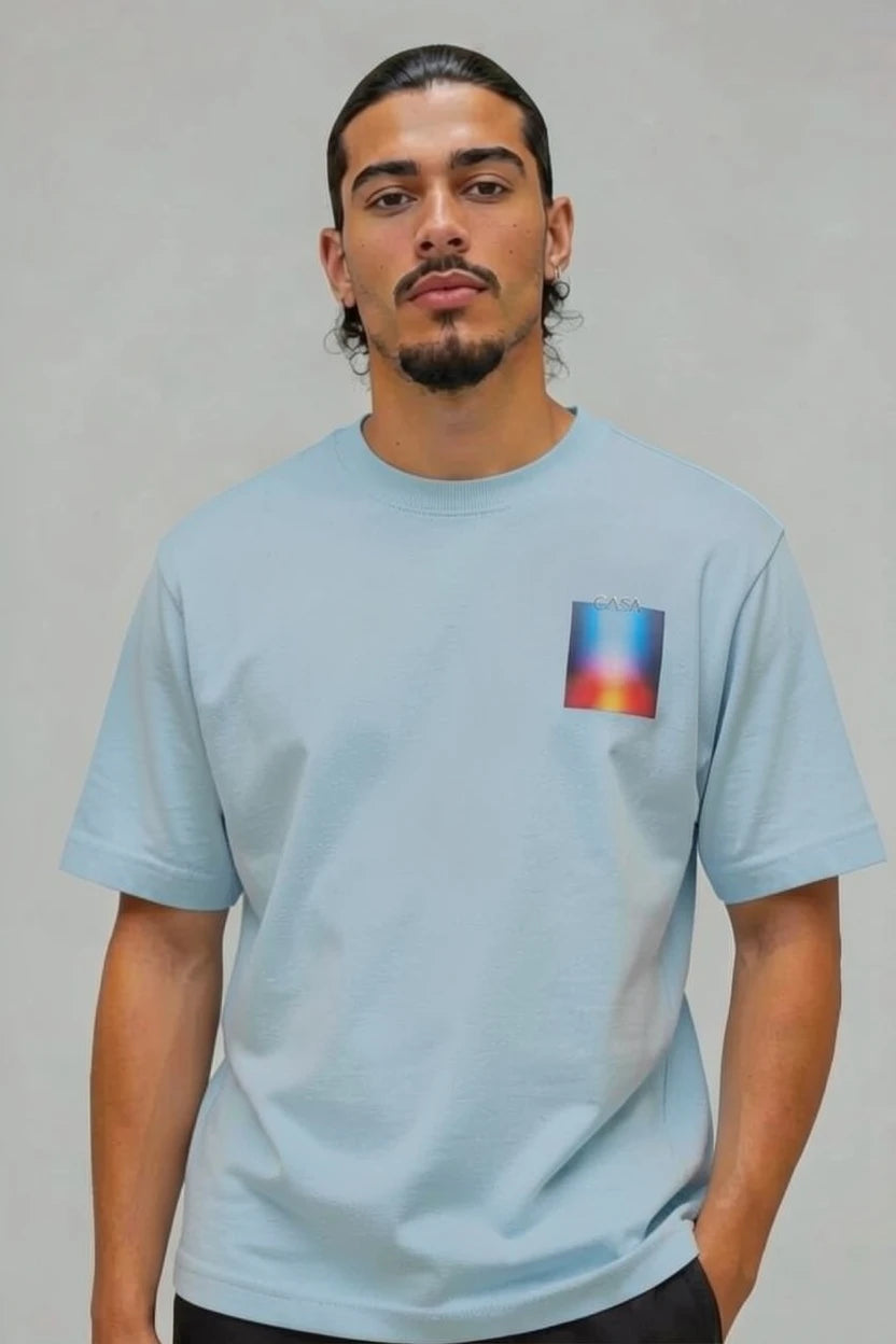 T-Shirt Graphique CASA – Édition Carré Dégradé Flamme